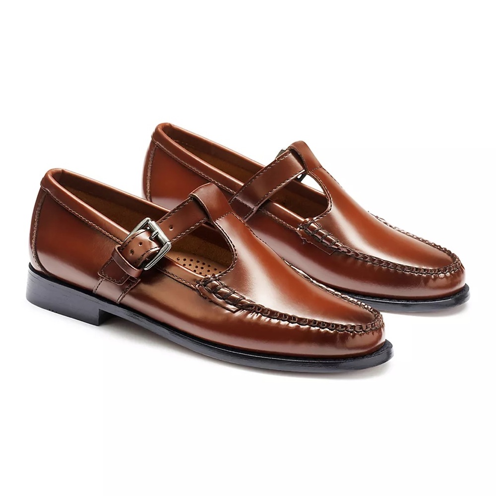 Mary Jane G.H. Bass Weejuns— brown leather, 7.5 size, lightly worn.